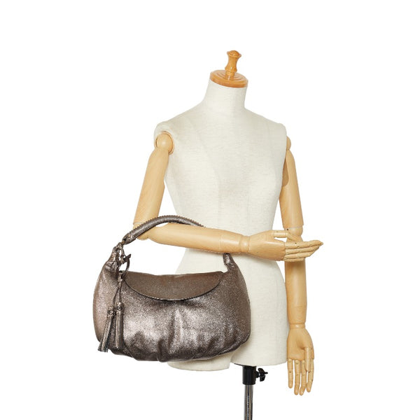 サルヴァトーレフェラガモ ガンチーニ タッセル ショルダーバッグ FJ-21 C450 レザー レディース Salvatore Ferragamo 【中古】