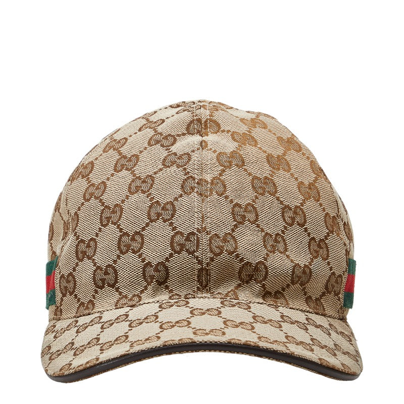グッチ オリジナルGGキャンバス シェリーライン キャップ ベースボールキャップ 200035 ベージュ キャンバス レディース GUCCI 【中古】