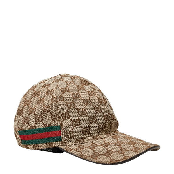グッチ オリジナルGGキャンバス シェリーライン キャップ ベースボールキャップ 200035 ベージュ キャンバス レディース GUCCI 【中古】