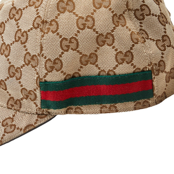 グッチ オリジナルGGキャンバス シェリーライン キャップ ベースボールキャップ 200035 ベージュ キャンバス レディース GUCCI 【中古】