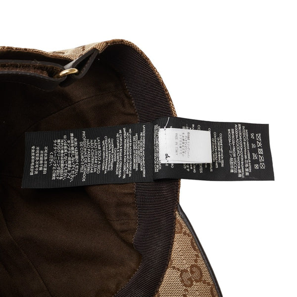 グッチ オリジナルGGキャンバス シェリーライン キャップ ベースボールキャップ 200035 ベージュ キャンバス レディース GUCCI 【中古】