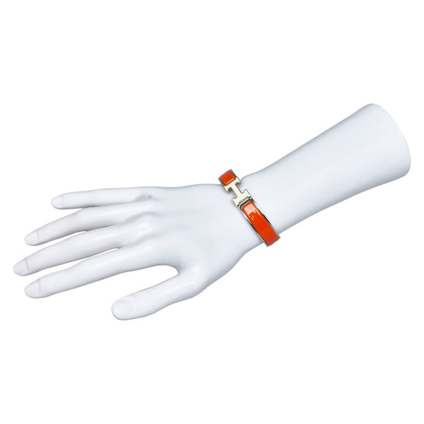 エルメス クリッククラックH PM ブレスレット ゴールド オレンジ メッキ レディース HERMES 【中古】
