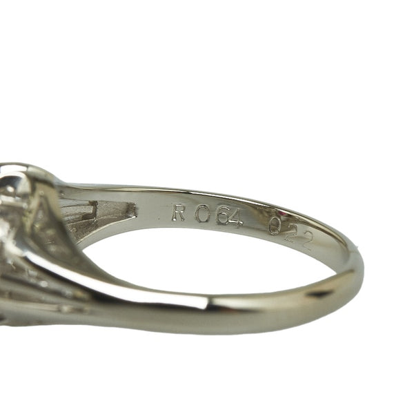 Pt900 プラチナ ルビー0.64ct ダイヤ0.22ct リング 指輪 レディース 11号 【中古】