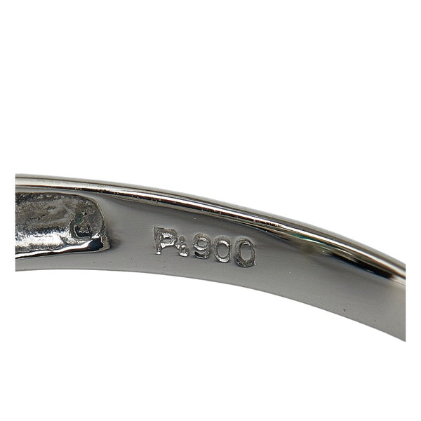 Pt900 プラチナ エメラルド1.00ct ダイヤ0.15ct リング 指輪 レディース 16号 【中古】