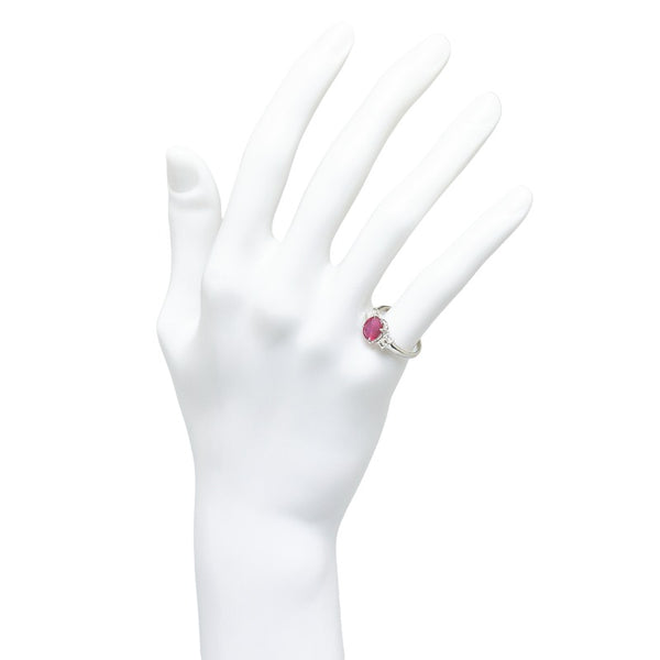 Pt900 プラチナ ルビー1.31ct ダイヤ0.28ct リング 指輪 レディース 9号 【中古】