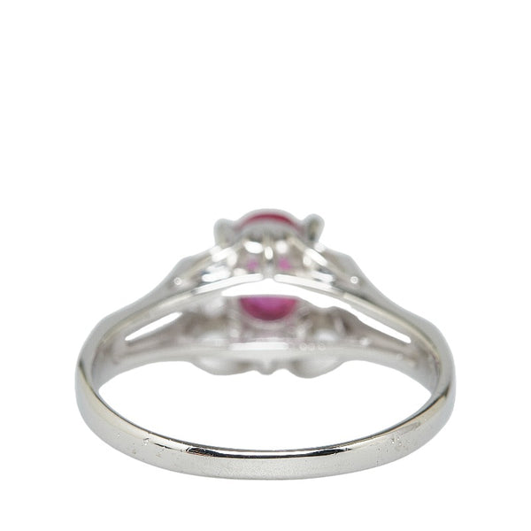 Pt900 プラチナ ルビー0.62ct ダイヤ0.04ct リング 指輪 レディース 12.5号 【中古】