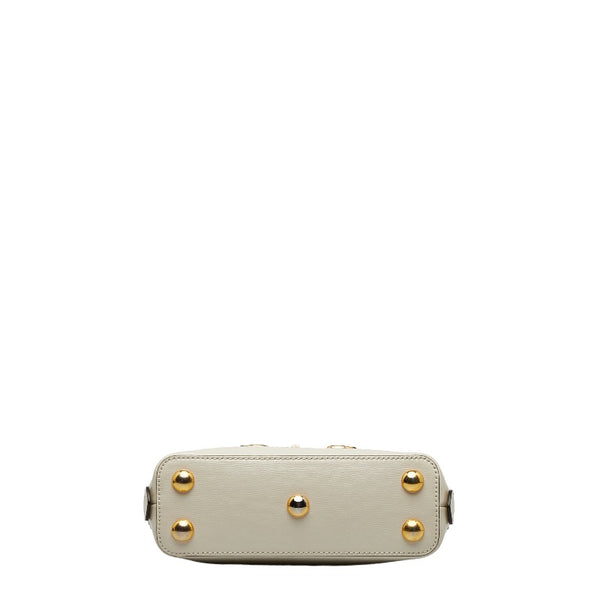 グッチ ホースビット GGスプリーム ミニトップハンドル ハンドバッグ ショルダーバッグ 2WAY 640716 ブラウン ホワイト PVC レザー レディース GUCCI 【中古】