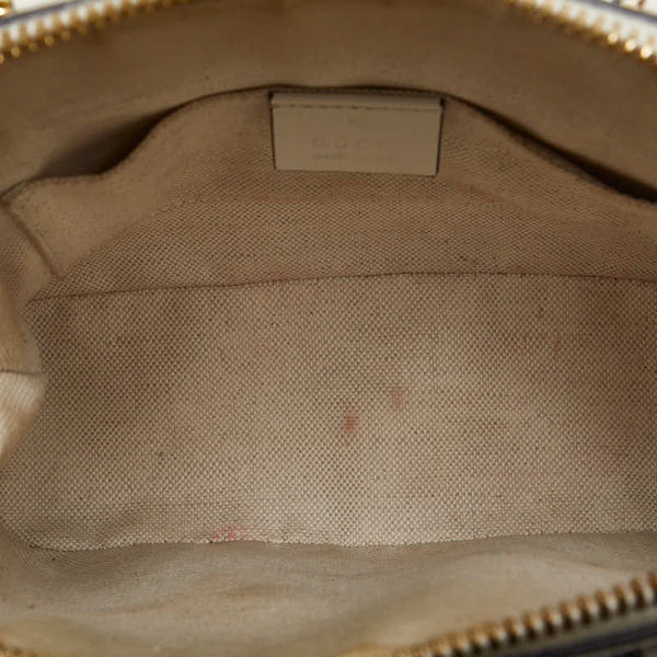 グッチ ホースビット GGスプリーム ミニトップハンドル ハンドバッグ ショルダーバッグ 2WAY 640716 ブラウン ホワイト PVC レザー レディース GUCCI 【中古】