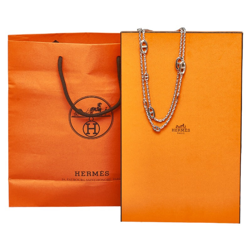 エルメス ファランドール シェーヌダンクル ロングネックレス ネックレス SV925 シルバー レディース HERMES 【中古】