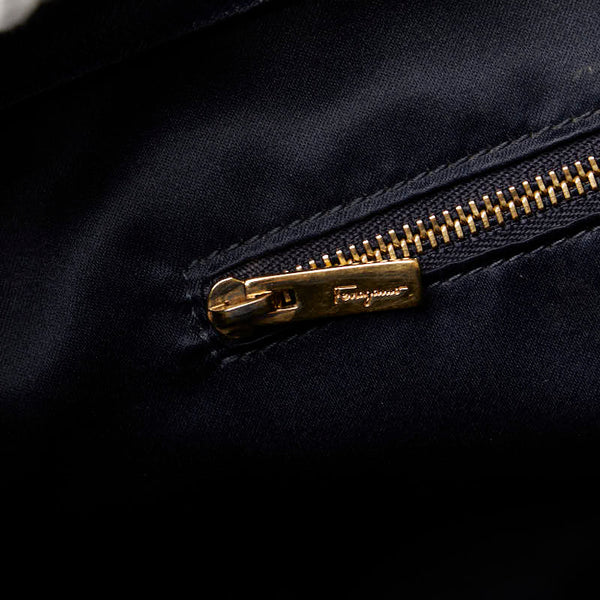 サルヴァトーレフェラガモ ガンチーニ ハンドバッグ ショルダーバッグ 2WAY GG-21F317 ブルー レザー レディース Salvatore Ferragamo 【中古】