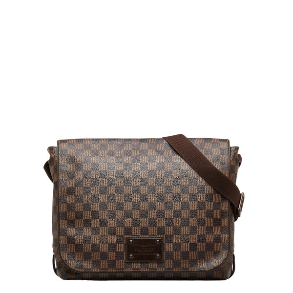 ルイ ヴィトン ダミエ エベヌ ブルックリンGM 斜め掛け ショルダーバッグ N51212 ブラウン PVC レザー レディース LOUIS VUITTON 【中古】