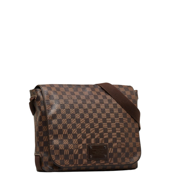 ルイ ヴィトン ダミエ エベヌ ブルックリンGM 斜め掛け ショルダーバッグ N51212 ブラウン PVC レザー レディース LOUIS VUITTON 【中古】