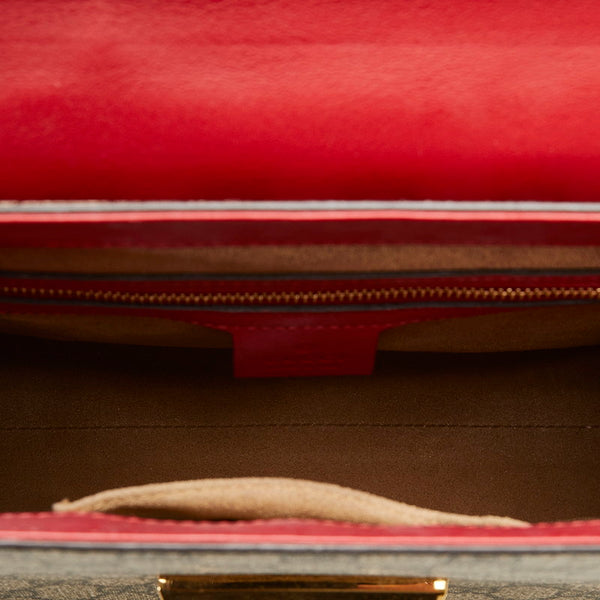 グッチ GGスプリーム パドロック トップハンドル ハンドバッグ ショルダーバッグ 2WAY 453188 ベージュ レッド PVC レザー レディース GUCCI 【中古】