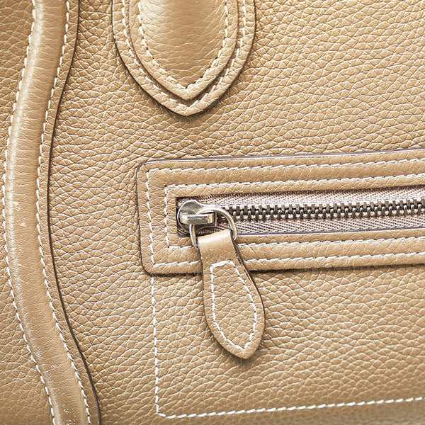 セリーヌ ラゲージ ナノショッパー ハンドバッグ ショルダーバッグ 2WAY ブラウン レザー レディース CELINE 【中古】