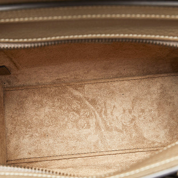 セリーヌ ラゲージ ナノショッパー ハンドバッグ ショルダーバッグ 2WAY ブラウン レザー レディース CELINE 【中古】
