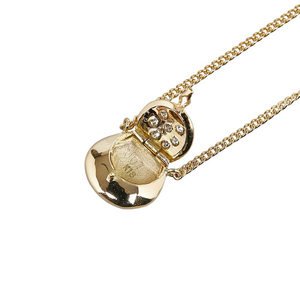 K18YG イエローゴールド ダイヤ0.07ct バッグモチーフ ネックレス ロケットペンダント レディース 【中古】