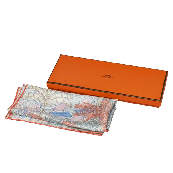 エルメス カレ45 Gavroche Twill Faubourg Tropical ガヴロッシュ ツイル フォーブル トロピカル スカーフ オレンジ マルチカラー シルク レディース HERMES 【中古】