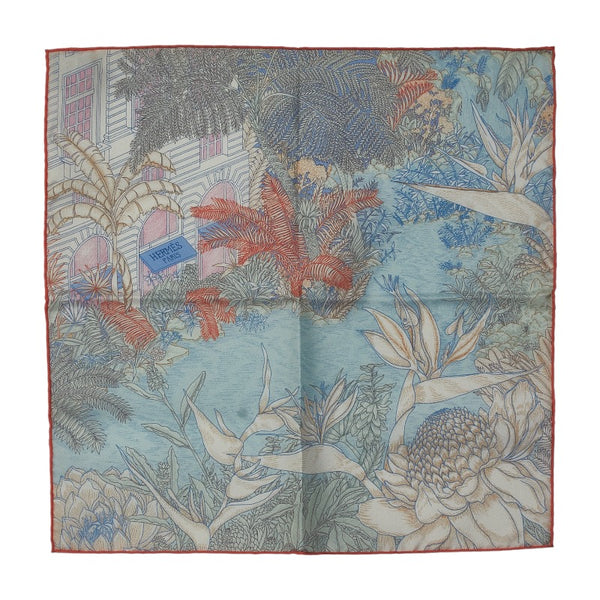 エルメス カレ45 Gavroche Twill Faubourg Tropical ガヴロッシュ ツイル フォーブル トロピカル スカーフ オレンジ マルチカラー シルク レディース HERMES 【中古】