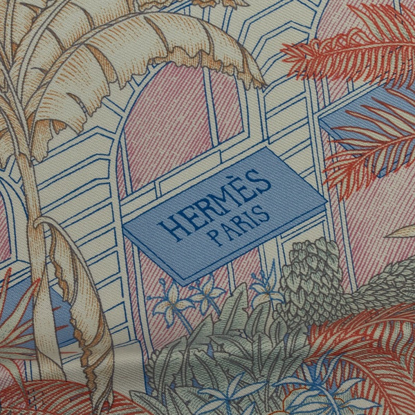 エルメス カレ45 Gavroche Twill Faubourg Tropical ガヴロッシュ ツイル フォーブル トロピカル スカーフ オレンジ マルチカラー シルク レディース HERMES 【中古】