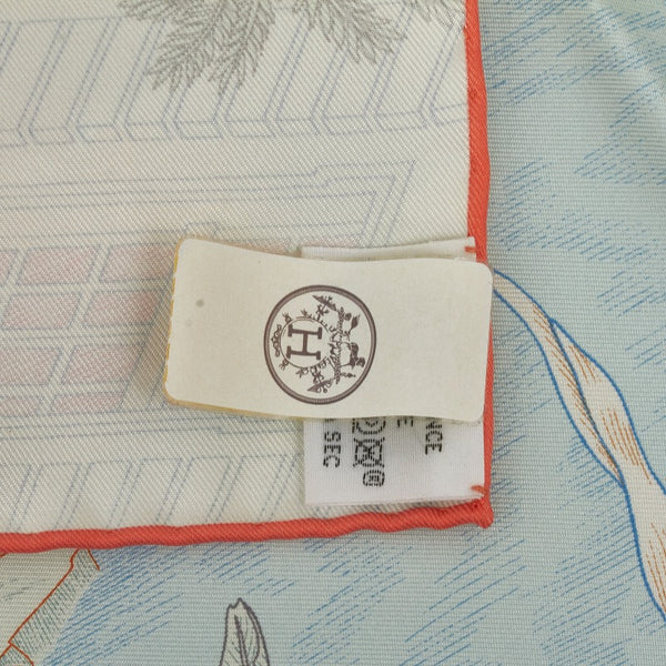 エルメス カレ45 Gavroche Twill Faubourg Tropical ガヴロッシュ ツイル フォーブル トロピカル スカーフ オレンジ マルチカラー シルク レディース HERMES 【中古】
