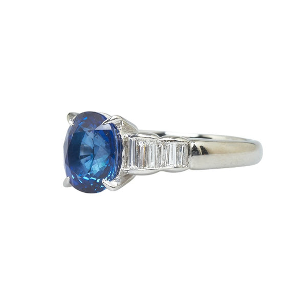 Pt900 プラチナ サファイア4.59ct ダイヤ0.50ct リング 指輪 レディース 17号 【中古】