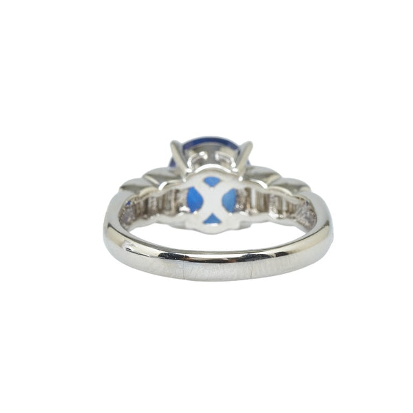 Pt900 プラチナ サファイア4.59ct ダイヤ0.50ct リング 指輪 レディース 17号 【中古】