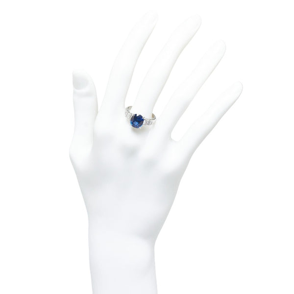 Pt900 プラチナ サファイア4.59ct ダイヤ0.50ct リング 指輪 レディース 17号 【中古】