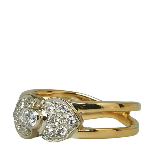 ゴールド K18 ゴールド ダイヤ0.50ct リング 指輪 レディース 13号 【中古】