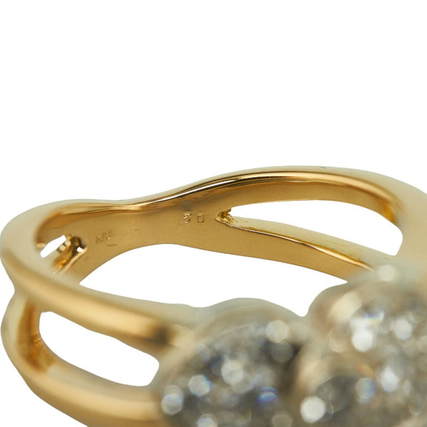 ゴールド K18 ゴールド ダイヤ0.50ct リング 指輪 レディース 13号 【中古】