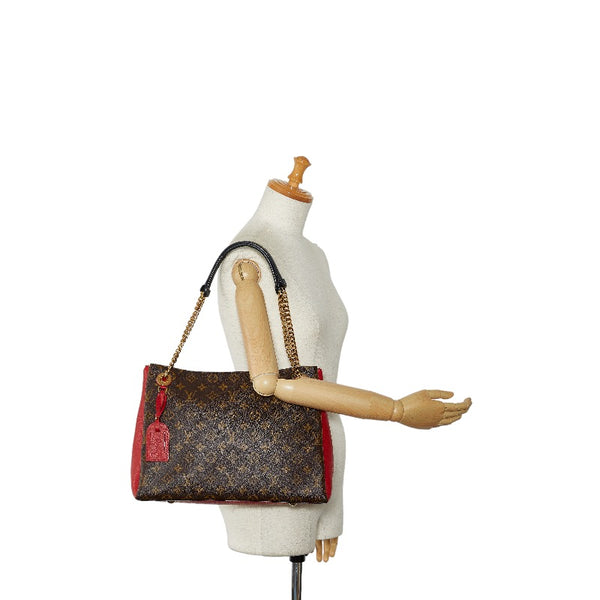 ルイ ヴィトン モノグラム スレンヌMM トートバッグ M43773 ブラウン スリーズ レッド PVC レザー レディース LOUIS VUITTON 【中古】