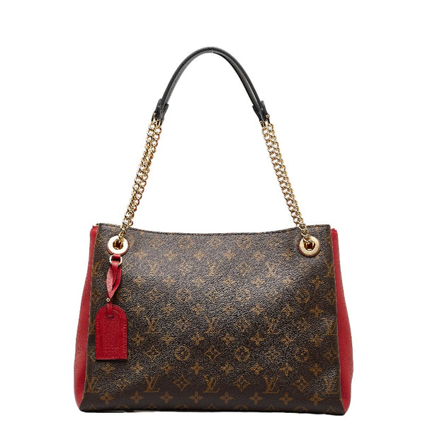 ルイ ヴィトン モノグラム スレンヌMM トートバッグ M43773 ブラウン スリーズ レッド PVC レザー レディース LOUIS VUITTON 【中古】