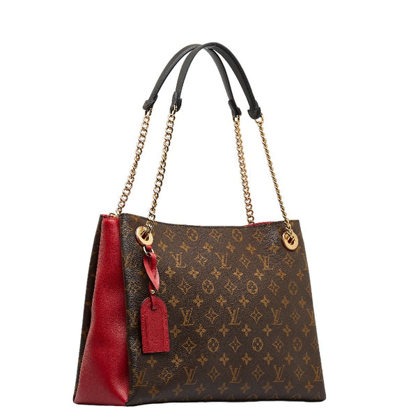 ルイ ヴィトン モノグラム スレンヌMM トートバッグ M43773 ブラウン スリーズ レッド PVC レザー レディース LOUIS VUITTON 【中古】