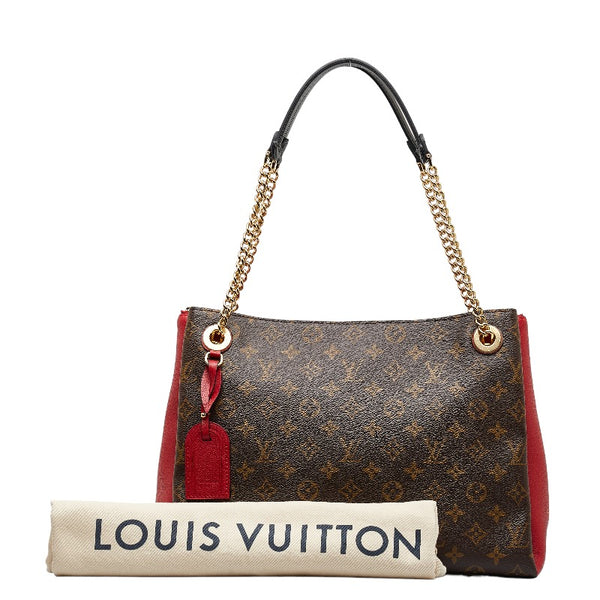 ルイ ヴィトン モノグラム スレンヌMM トートバッグ M43773 ブラウン スリーズ レッド PVC レザー レディース LOUIS VUITTON 【中古】