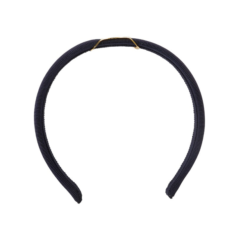 サルヴァトーレフェラガモ ヴァラ カチューシャ ネイビー ナイロン メッキ レディース Salvatore Ferragamo 【中古】