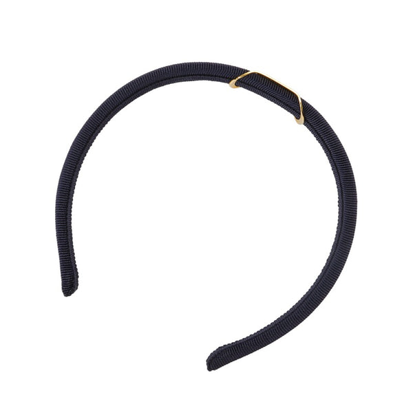 サルヴァトーレフェラガモ ヴァラ カチューシャ ネイビー ナイロン メッキ レディース Salvatore Ferragamo 【中古】