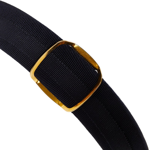 サルヴァトーレフェラガモ ヴァラ カチューシャ ネイビー ナイロン メッキ レディース Salvatore Ferragamo 【中古】