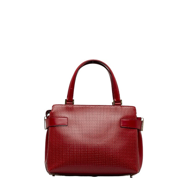 サルヴァトーレフェラガモ ガンチーニ ハンドバッグ ショルダーバッグ 2WAY レッド レザー レディース Salvatore Ferragamo 【中古】