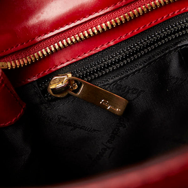 サルヴァトーレフェラガモ ガンチーニ ハンドバッグ ショルダーバッグ 2WAY レッド レザー レディース Salvatore Ferragamo 【中古】