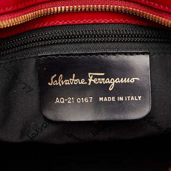 サルヴァトーレフェラガモ ガンチーニ ハンドバッグ ショルダーバッグ 2WAY レッド レザー レディース Salvatore Ferragamo 【中古】