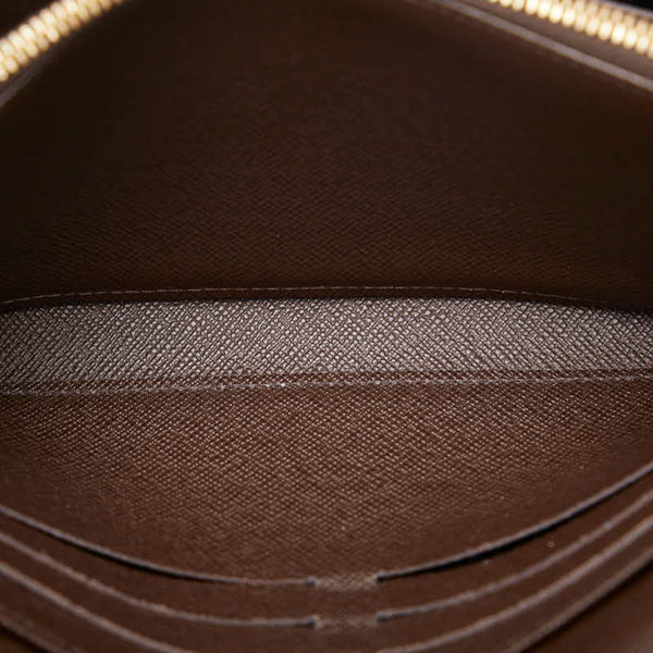ルイ ヴィトン ダミエ エベヌ ポルトフォイユ ヴェニス 長財布 N60535 ブラウン PVC レザー レディース LOUIS VUITTON 【中古】