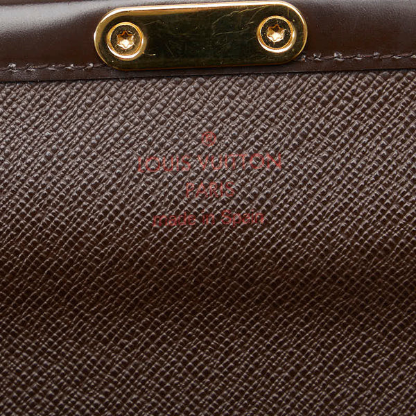 ルイ ヴィトン ダミエ エベヌ ポルトフォイユ ヴェニス 長財布 N60535 ブラウン PVC レザー レディース LOUIS VUITTON 【中古】