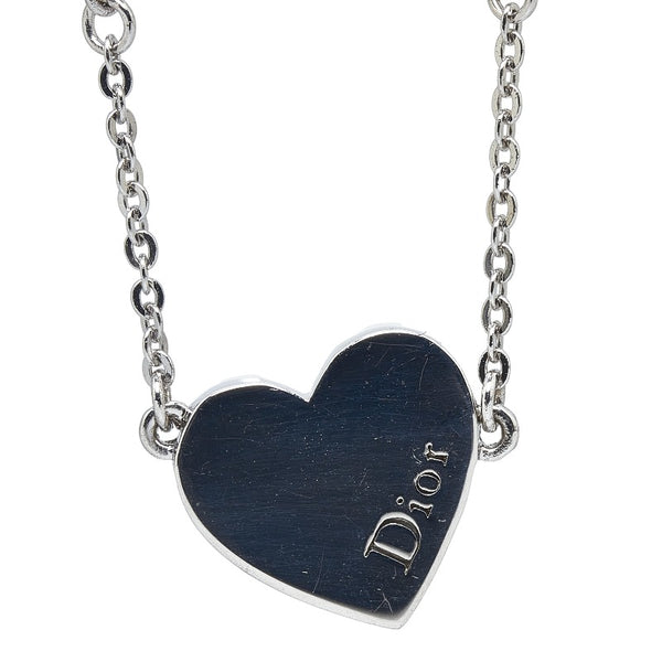 ディオール ハート ラインストーン ネックレス シルバー メタル レディース Dior 【中古】