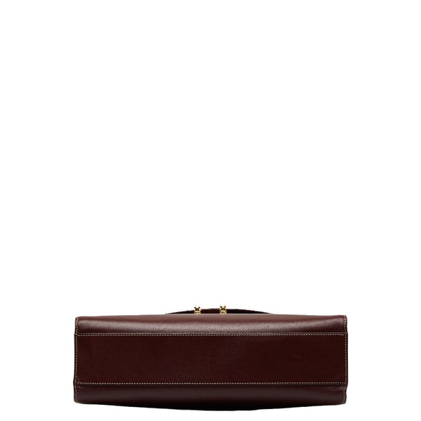カルティエ マスト ハンドバッグ ワインレッド ボルドー レザー レディース CARTIER 【中古】