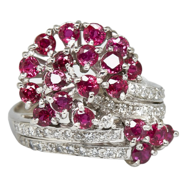 Pt900 プラチナ ルビー ダイヤ0.43ct リング 指輪 レディース 8.5号 【中古】