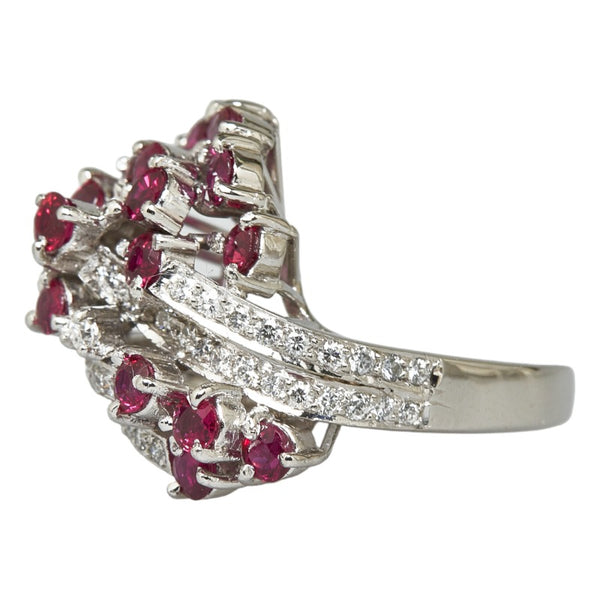 Pt900 プラチナ ルビー ダイヤ0.43ct リング 指輪 レディース 8.5号 【中古】