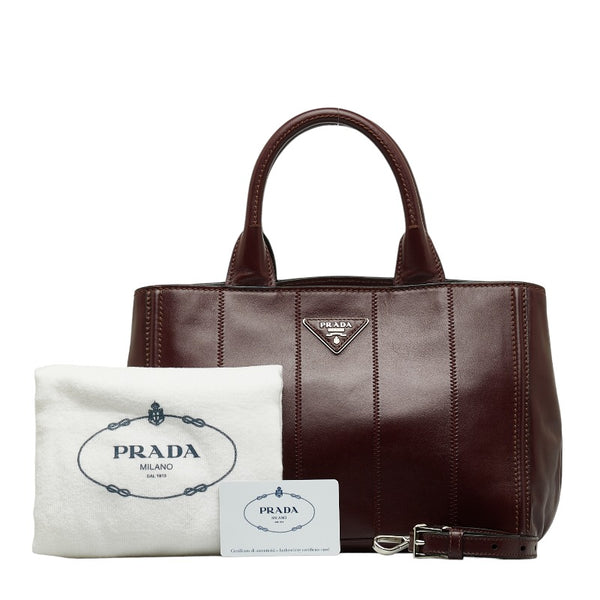 プラダ ハンドバッグ ショルダーバッグ 2WAY 1BG900 ワインレッド レザー レディース PRADA 【中古】