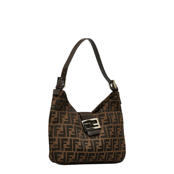 フェンディ ズッカ マンマバケット ショルダーバッグ 26569 ブラウン キャンバス レザー レディース FENDI 【中古】