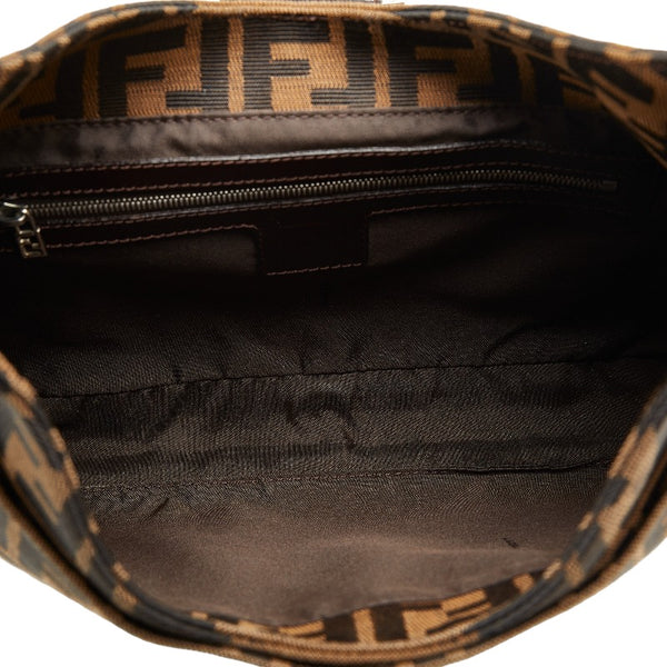 フェンディ ズッカ マンマバケット ショルダーバッグ 26569 ブラウン キャンバス レザー レディース FENDI 【中古】