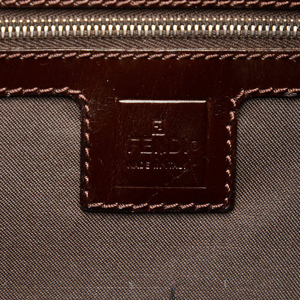 フェンディ ズッカ マンマバケット ショルダーバッグ 26569 ブラウン キャンバス レザー レディース FENDI 【中古】