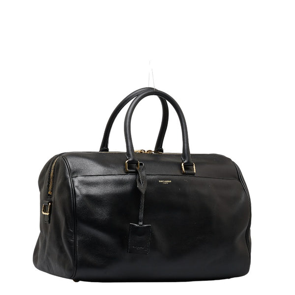 サンローラン クラシックダッフル12 ボストンバッグ ショルダーバッグ 2WAY 322050 486628 ブラック レザー レディース SAINT LAURENT 【中古】